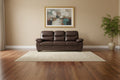 Flared Arm Faux Leather Straight Sofa - 78 - Dark Brown