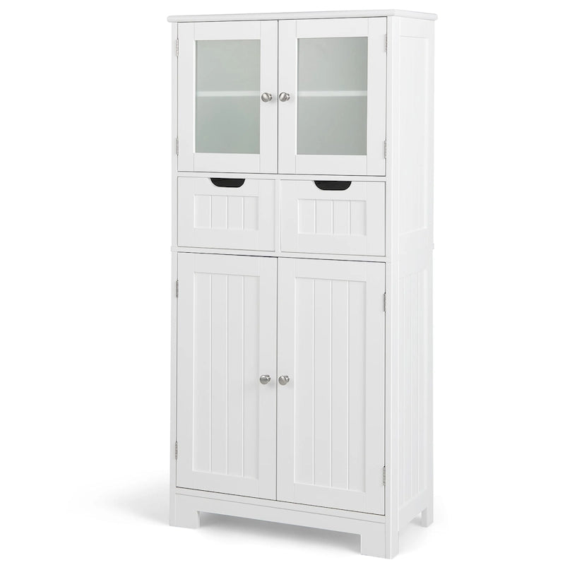 Bathroom Floor Storage Cabinet Kitchen Cupboard with 2 Drawers