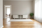 Lucina Modern TV Stand with 2 Door Cabinet 4 Cubby Hole Shelves, Living Room Entertainment Center