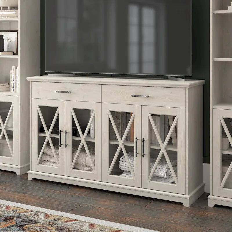 60W Farmhouse TV Stand for 75 Inch TV