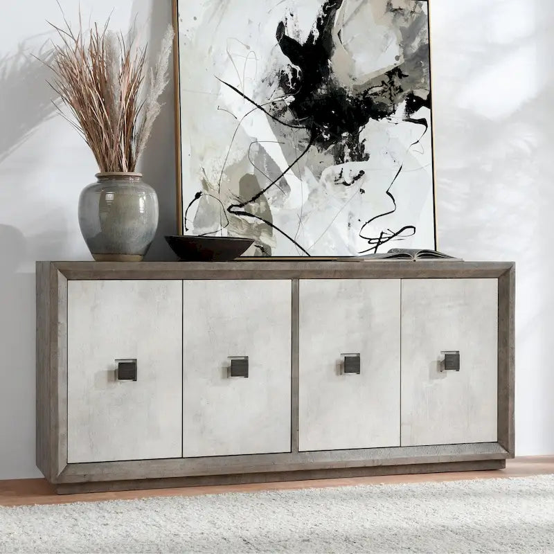 80 Distressed Gray Sideboard Buffet